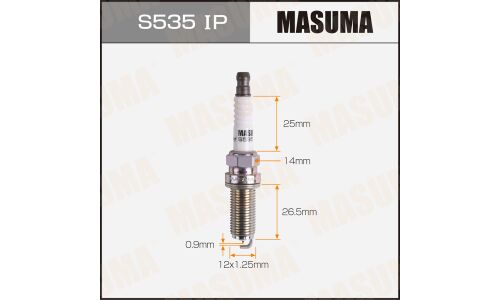 Свеча зажигания Masuma Iridium+Platinum с иридиевым/платиновым электродом, арт. S535IP