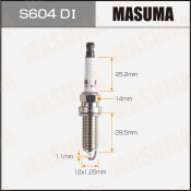 Свеча зажигания Masuma Double Iridium DILKAR7D11H с иридиевым электродом, арт. S604DI