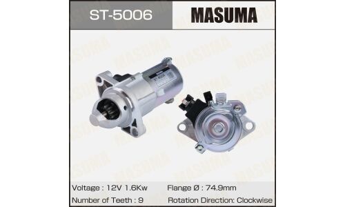 Стартер MASUMA, HONDA / K20Z2, K20Z4 (12V/1.6KW)