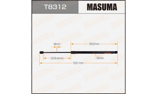 Упор газовый багажника MASUMA, L=591mm  (1/40)