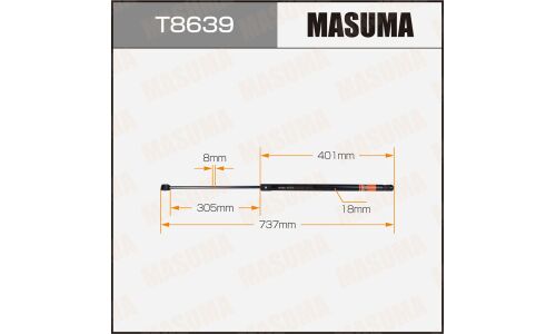 Упор газовый капота MASUMA, L=737mm (1/40)