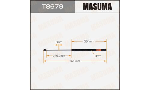 Упор газовый капота MASUMA, L=670mm (1/40)