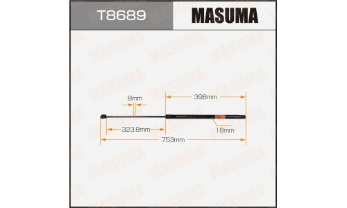 Упор газовый капота MASUMA, L=753mm (1/40)
