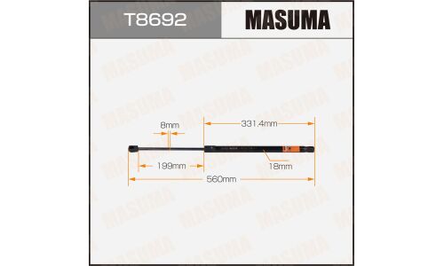 Упор газовый багажника MASUMA, L=560mm (1/40)