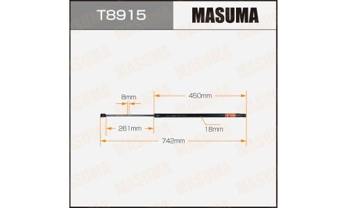 Упор газовый капота MASUMA, L=742mm (1/40)