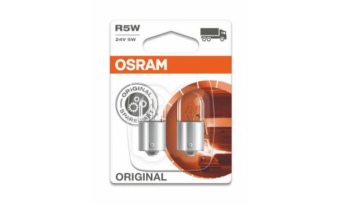 Лампа Osram Original Line R5W (BA15s, G18), 24В, 5Вт, комплект 2 шт, арт. 5627-02B