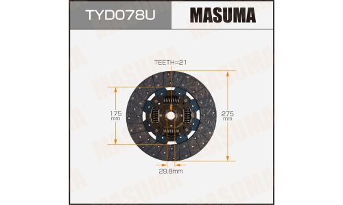 Диск сцепления Masuma (275х175х21х29.8мм), арт. TYD078U