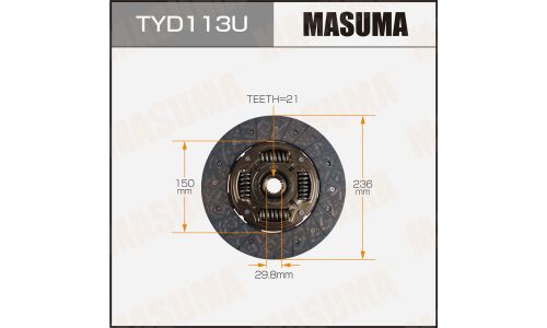 Диск сцепления Masuma (236х150х21х29.8мм), арт. TYD113U