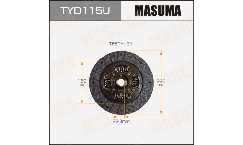 Диск сцепления Masuma (225х150х21х29.8мм), арт. TYD115U