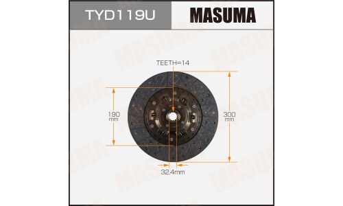 Диск сцепления Masuma (300х190х14х32.4мм), арт. TYD119U