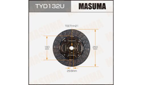 Диск сцепления Masuma (250х160х21х29.8мм), арт. TYD132U
