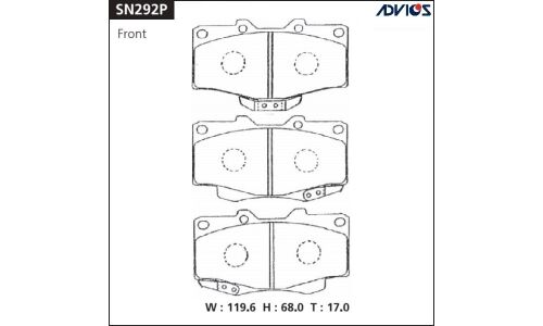 Колодки тормозные ADVICS дисковые, арт. SN292P