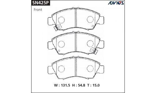 Колодки тормозные ADVICS дисковые, арт. SN425P