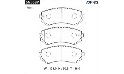 Колодки тормозные дисковые Advics задние, комплект на ось (4 шт), арт. SN558P