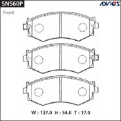 Колодки тормозные дисковые Advics передние, комплект на ось (4 шт), арт. SN560P
