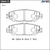 Колодки тормозные дисковые Advics задние, комплект на ось (4 шт), арт. SN661E