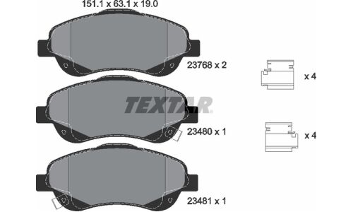 Колодки тормозные Textar дисковые, арт. 2376802