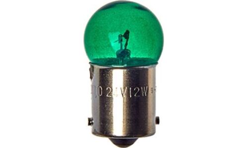 Лампа Koito R5W (BA15s, G18), 24В, 12Вт, зелёная, арт. 3643G