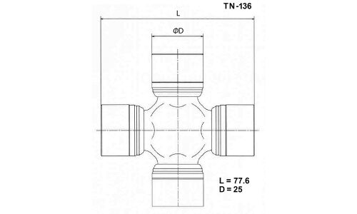 Крестовина карданного вала Toyo, арт. TN-136