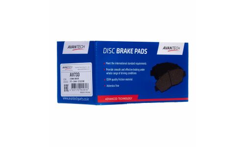 Колодки тормозные дисковые Avantech, передние, комплект на ось (4 шт), арт. AV733
