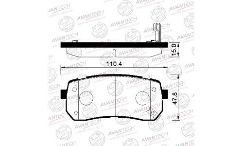 Колодки тормозные дисковые Avantech задние  (противоскрипная пластина в компл.) AV045