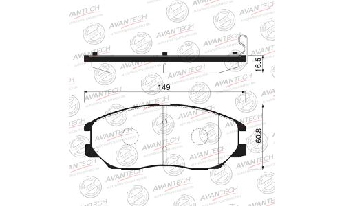 Колодки тормозные дисковые Avantech, передние, комплект на ось (4 шт), арт. AV081