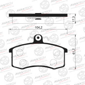 Колодки тормозные дисковые Avantech, передние, комплект на ось (4 шт), арт. AV083