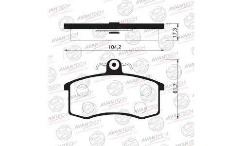 Колодки тормозные дисковые Avantech, передние, комплект на ось (4 шт), арт. AV083