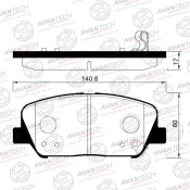 Колодки тормозные дисковые Avantech, передние, комплект на ось (4 шт), арт. AV211