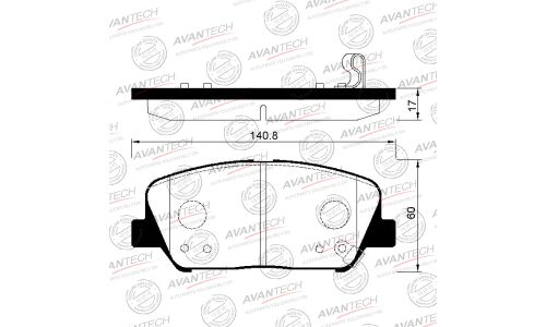 Колодки тормозные дисковые Avantech, передние, комплект на ось (4 шт), арт. AV211