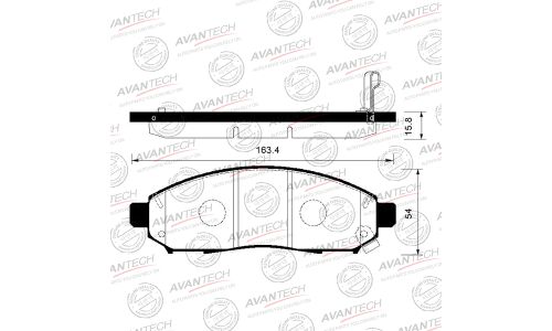 Колодки тормозные дисковые Avantech, передние, комплект на ось (4 шт), арт. AV1081
