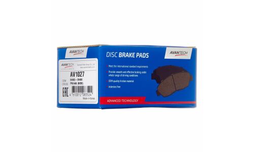 Колодки тормозные дисковые Avantech, передние, комплект на ось (4 шт), арт. AV1027