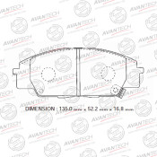 Колодки тормозные дисковые Avantech, передние, комплект на ось (4 шт), арт. AV580