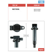 Катушка зажигания YEC, арт. IGC103A Катушка зажигания YEC, арт. IGC103A