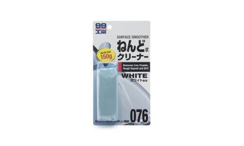 Очиститель кузова (абразивная глина) Soft 99 Surface Smoother, от следов насекомых и гудрона, для подготовки перед нанесением жидкого стекла, для светлых автомобилей, брикет 150г, арт. 09076