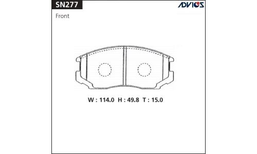 Колодки тормозные ADVICS дисковые, арт. SN277