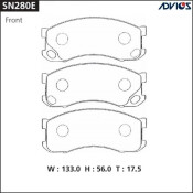 Колодки тормозные дисковые Advics передние, комплект на ось (4 шт), арт. SN280E