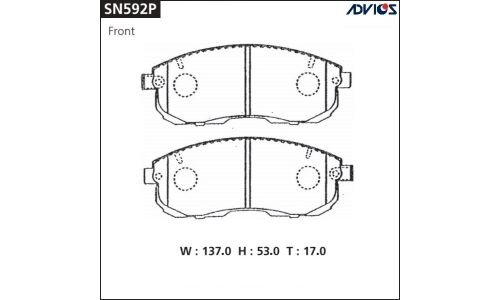 Колодки тормозные ADVICS дисковые, арт. SN592P