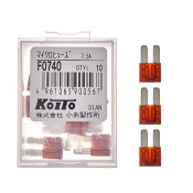 Предохранитель автомобильный Koito, флажковый, микро (MICRO2 FR02), коричневый, 7.5А, комплект 10 шт, арт. F0740