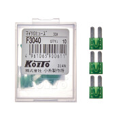 Предохранитель автомобильный Koito, флажковый, микро (MICRO2 FR02), зелёный, 30А, комплект 10 шт, арт. F3040