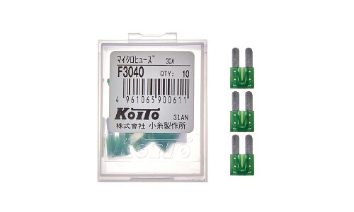 Предохранитель автомобильный Koito, флажковый, микро (MICRO2 FR02), зелёный, 30А, комплект 10 шт, арт. F3040