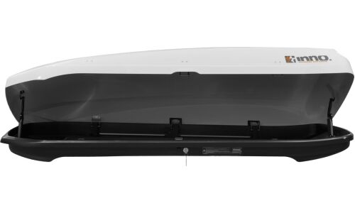 Автобокс на крышу INNO New Shadow 16, пластиковый, 440л, 2000х810х340мм, крепление Memory Mount, двустороннее открывание, цвет белый глянцевый, арт. BRA1250U1