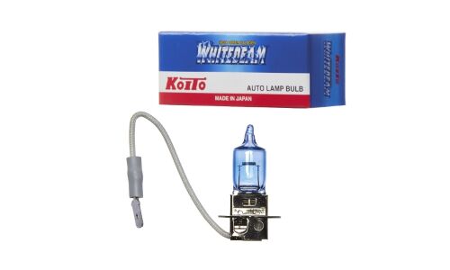 Лампа галогенная Koito Whitebeam H3 (PK22s, T12), 12В, 55Вт (соответствует 100Вт), 4000К, 1 шт, арт. 0752W