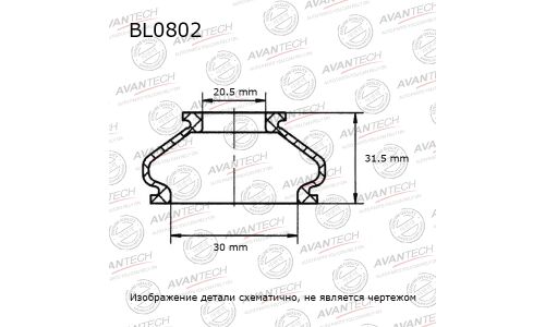 Пыльник рулевого наконечника Avantech, арт. BL0802