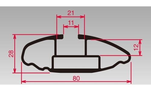 Перекладины поперечные INNO Aero Base Bar, аэродинамические, для базовых креплений на крышу, длина 1075мм, 1 шт, арт. XB108