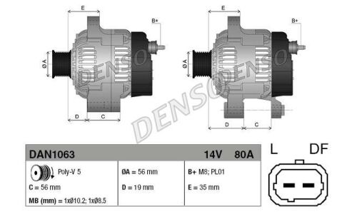 Генератор Denso, арт. DAN1063