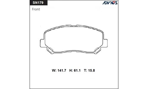 Колодки тормозные ADVICS дисковые, арт. SN179