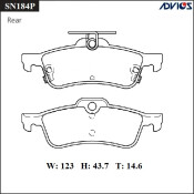 Колодки тормозные дисковые Advics, комплект на ось (4 шт), арт. SN184P