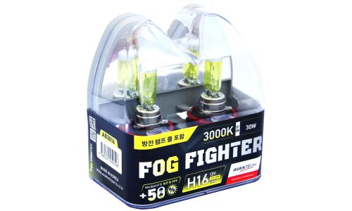 Лампа галогенная Avantech Fog Fighter H16 (PGJ19-3, T11), 12В, 19Вт (соответствует 30Вт), 3000К, комплект 2 шт, арт. AB3016