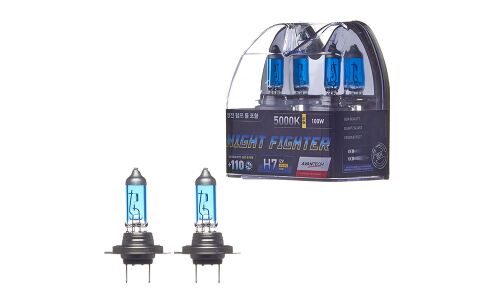 Лампа галогенная Avantech Night Fighter H7 (PX26d, T11), 12В, 55Вт (соответствует 100Вт), 5000К, комплект 2 шт, арт. AB5007